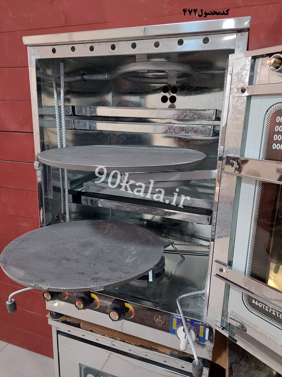 تنور استیل 4سینی + دوچدن 38 + تایمر دار (کد472)