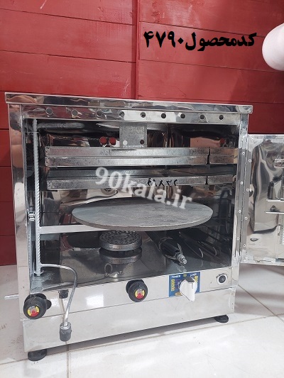 تنور تمام استیل 3سینی + چدن 38 + جوجه گردان + تایمر دار (کد479)