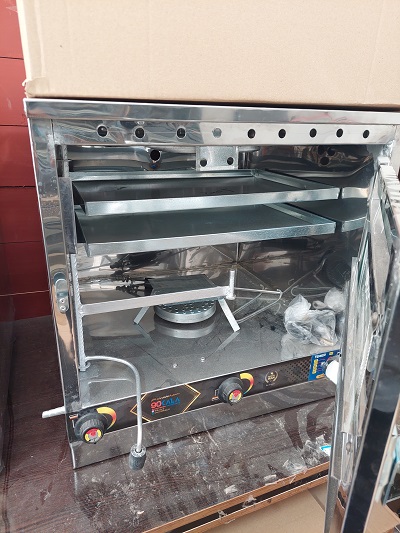 تنورگازی 2سینی استیل + چدن 38 (کد620)