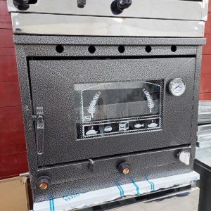 تنورگازی 2سینی کوره ای مشکی+تایمر+ دماسنج دارای چدن 38 (کد702)