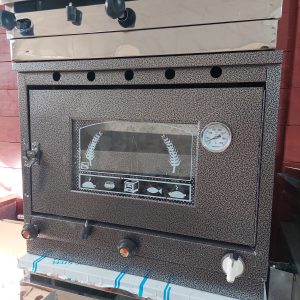 تنورگازی کوره ای مشکی دوسینی + دماسنج + تایمر دار (کد محصول721)