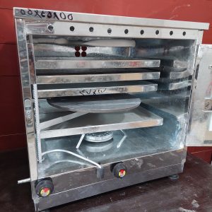 تنورگازی 2سینی تایمردار استیل خانگی+چدن38 (کد محصول741) 