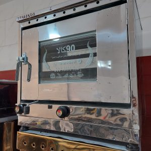 تنورگازی استیل خونگی 2سینی+تکچدن38 (کد محصول745) 