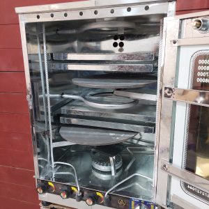 تنورگازی استیل 4سینی تایمردار + دوچدن 38 (کد747)